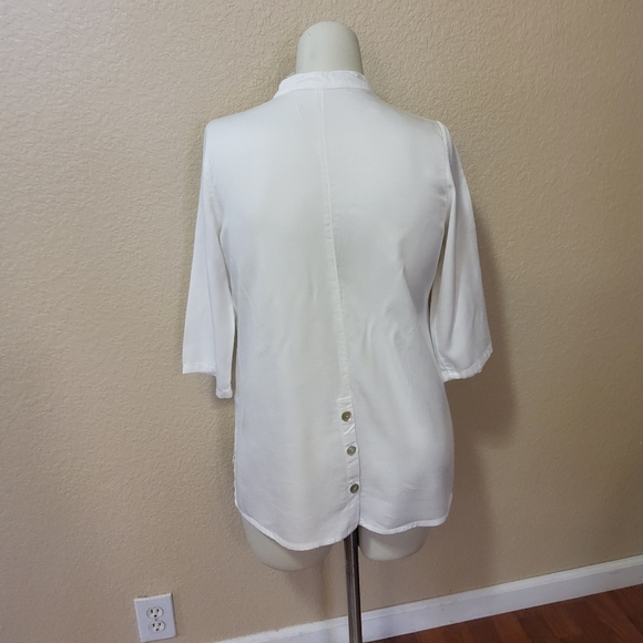 Soft Surroundings Tencel Lyocell Button Down Tunic Top Shirt PM - Picture 3 of 6